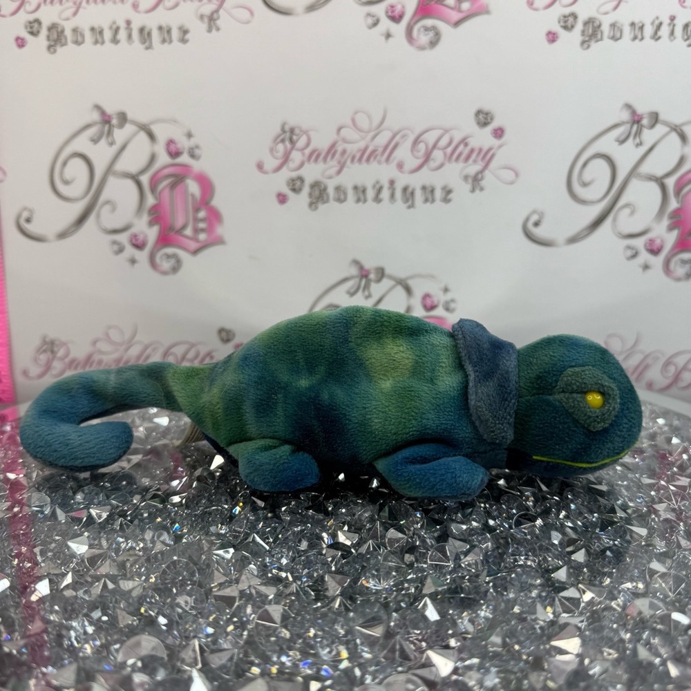 Ty beanie babies rainbow Plush Chameleon Stuffed Toy - Green/Blue lizard